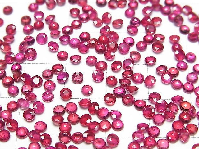 Hohe Qualität Rubin AAA+ Lose Stein Rund Facettiert 3x3mm 1 Stück