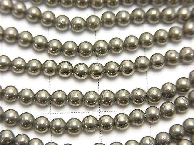 黃鐵礦 AAA 圓珠 3mm 1串 (約 15 英寸/36 公分)