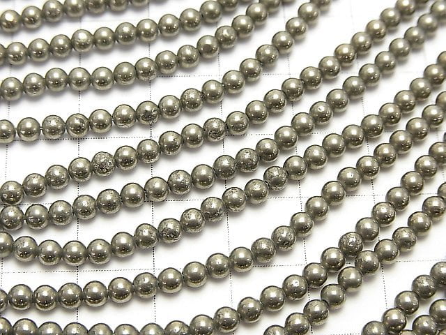 黃鐵礦 AAA 圓珠 3mm 1串 (約 15 英寸/36 公分)