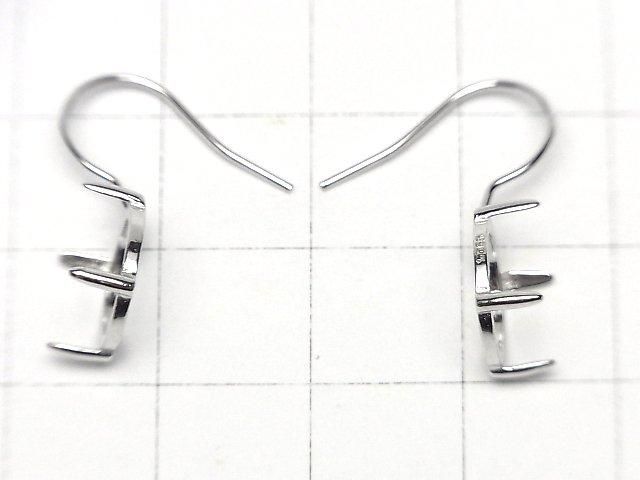 Silber925 Ohrdrahtrahmen (Krappenfassung) Rund 10x10mm Rhodium beschichtet 1 Paar