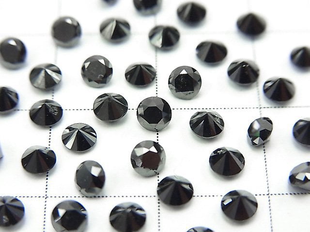 Black Diamond AAA Round Faceted 3x3mm 1pc