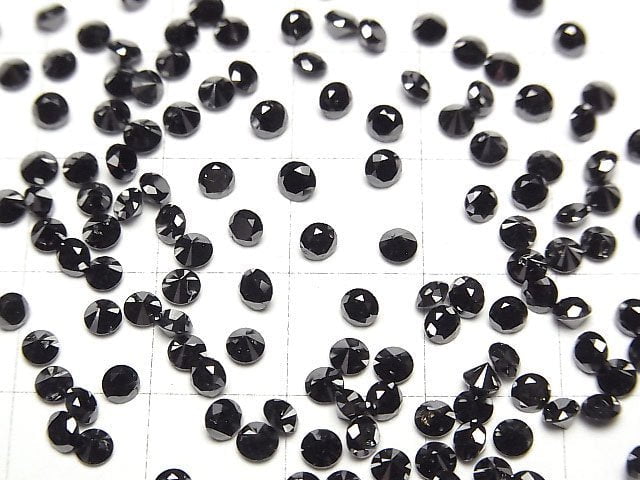 Schwarzer Diamant AAA Rund Facettiert 3x3mm 1 Stück