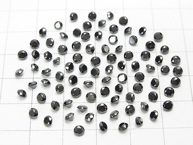 Schwarzer Diamant AAA Rund Facettiert 3x3mm 1 Stück