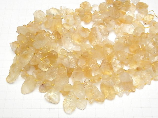 Citrin AAA- Rohstein Flach Nugget Oberseite gebohrtes Loch halb oder 1strang Perlen (ca. 15 Zoll / 36 cm)