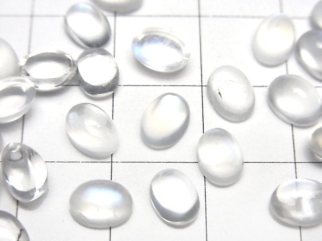 Hochwertiger königlicher blauer Mondstein AAA ovaler Cabochon 7x5mm 4 Stück