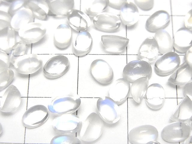 Hochwertiger königlicher blauer Mondstein AAA ovaler Cabochon 6x4mm 5 Stück