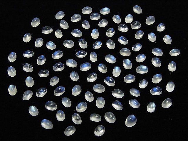Hochwertiger königlicher blauer Mondstein AAA ovaler Cabochon 6x4mm 5 Stück