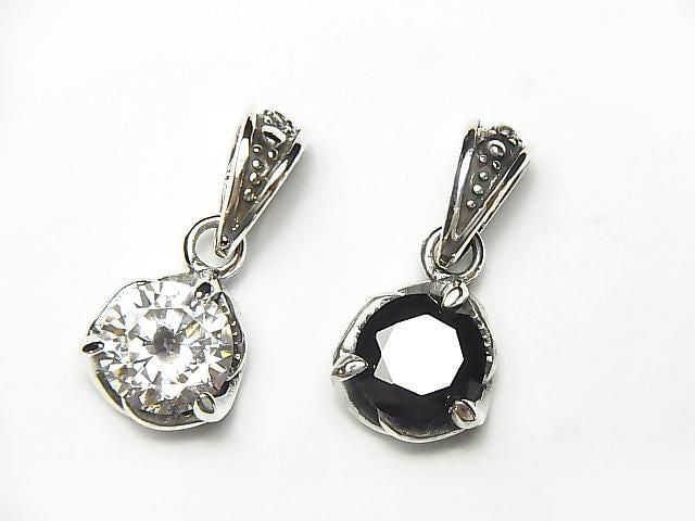 Silver925 Cubic Zirconia Pendant 10x10x6mm 1pc