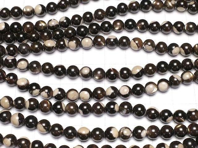 Nacre MOP Marron Ronde 6mm perles 1fil (env.15inch / 38cm)