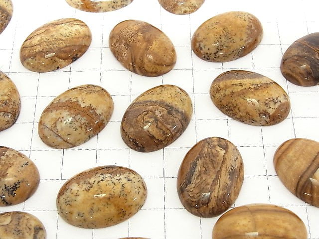 Bild-Jaspis ovaler Cabochon 25x18mm 2 Stück 3,79 $!