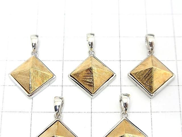 Pendentif pyramide Météorite (Muonionalusta) 16x16mm Or 1 pièce Argent 925