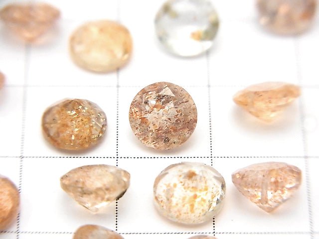 Hochwertiger Sonnenstein AAA Rund Facettiert 7x7x4mm halbe oder 1Strang Perlen (38 Stück)