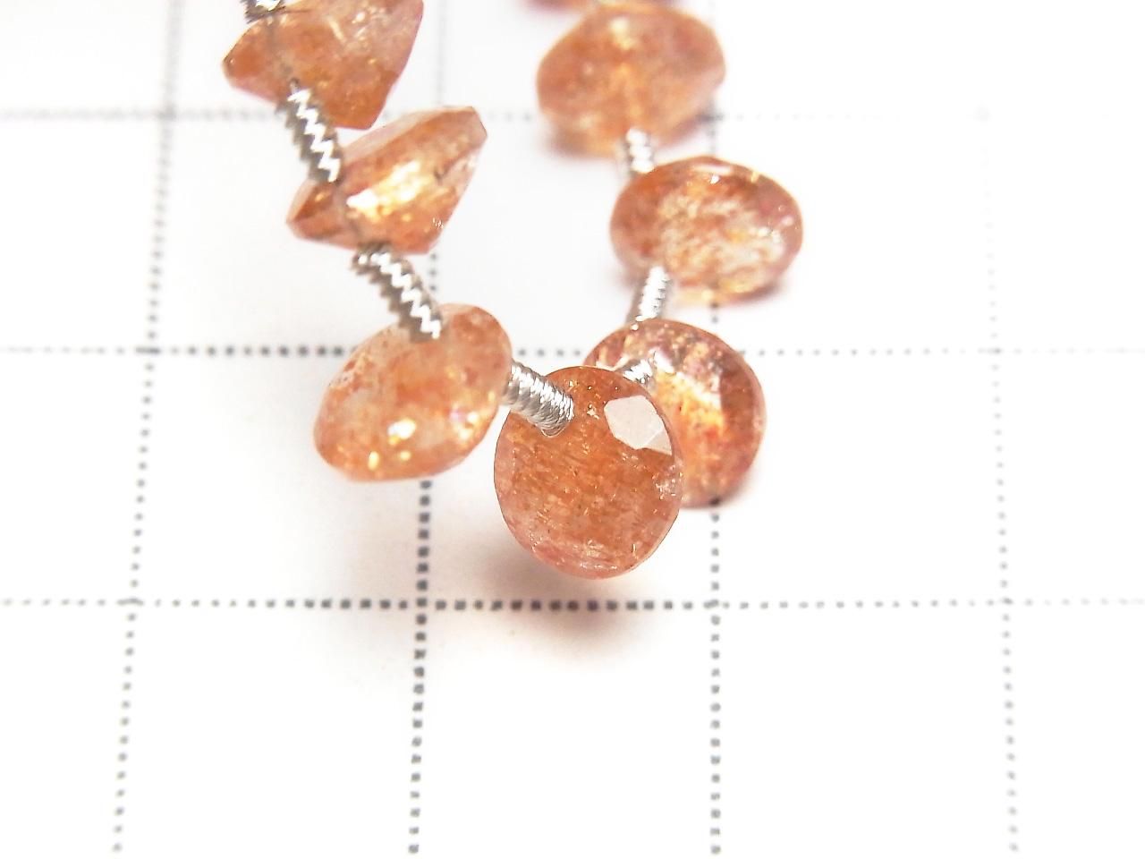 Pierre de soleil de haute qualité AAA, ronde à facettes, 7x7x4mm, demi ou 1 rang (38 perles)