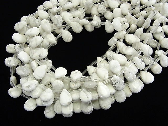 1strand $7.79! Howlite Magnesite Pear shape (Smooth) 12x8mm 1strand beads (aprx.14inch/34cm)