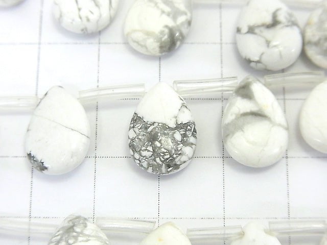 1strand $7.79! Howlite Magnesite Pear shape (Smooth) 14x10mm 1strand beads (aprx.14inch/34cm)