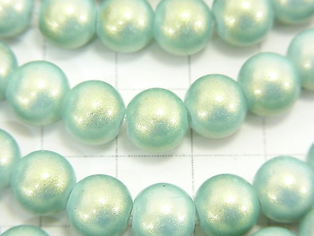 1串2.79美元!玻璃圓珠8mm【藍綠色】1串珠子 (約14英寸/34公分)