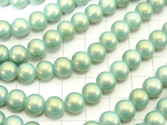 1串2.79美元!玻璃圓珠8mm【藍綠色】1串珠子 (約14英寸/34公分)
