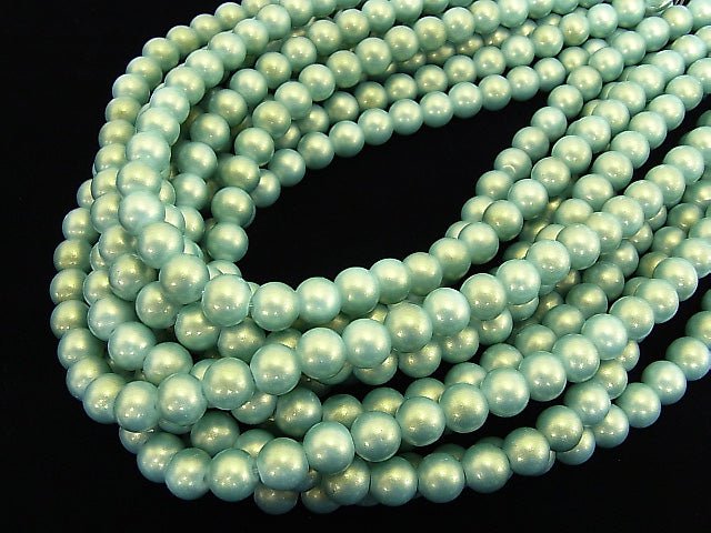 1串2.79美元!玻璃圓珠8mm【藍綠色】1串珠子 (約14英寸/34公分)