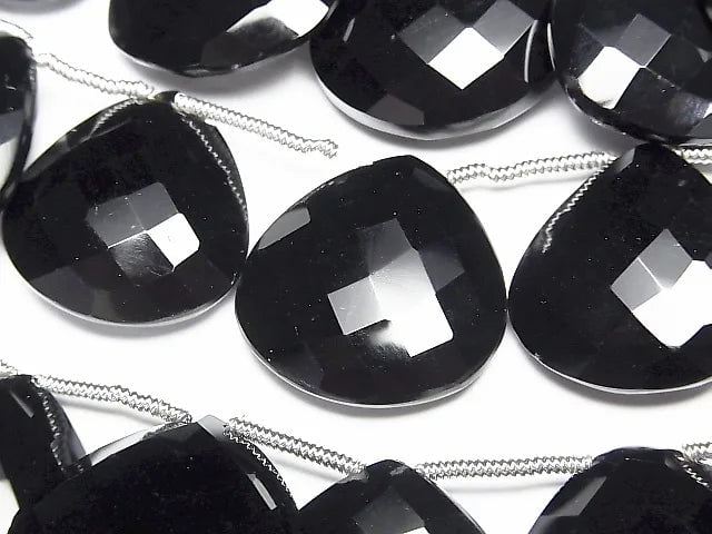 Onyx Chestnut Faceted Briolette 1strand beads (6-7pcs )