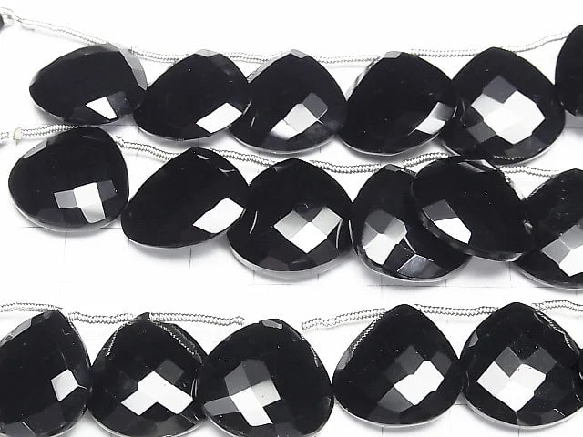 Onyx Chestnut Faceted Briolette 1strand beads (6-7pcs )