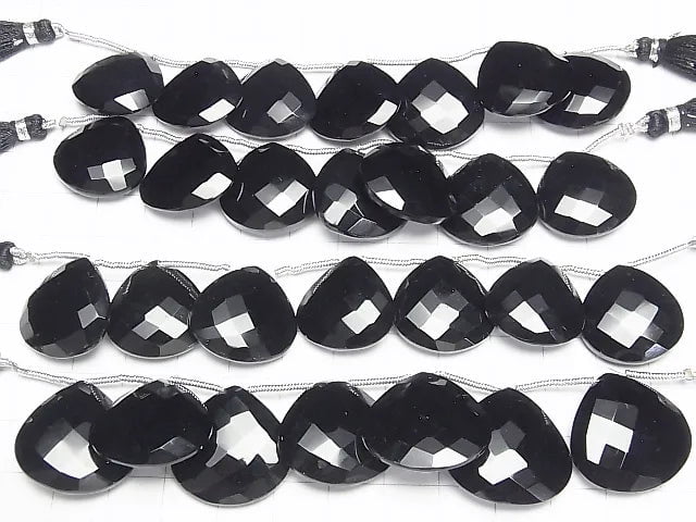 Onyx Chestnut Faceted Briolette 1strand beads (6-7pcs )