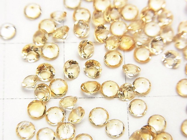 Hochwertiger Citrin AAA Lose Stein Rund Facettiert 3x3mm 10 Stück