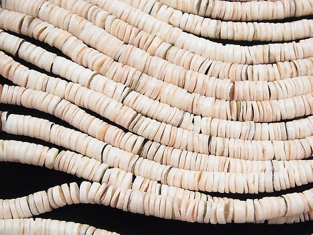 Pink Shell Rondelle (Heishi)5mm mix half or 1strand beads (aprx.24inch/60cm)