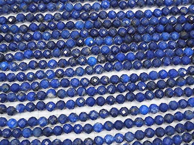 High Quality! 1strand $9.79! Lapislazuli AA++ Faceted Round 5mm 1strand beads (aprx.15inch/37cm)