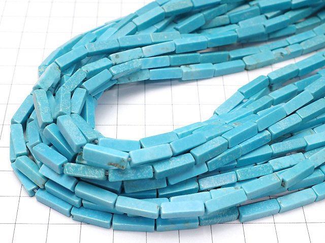 1strand $4.79! Magnesite Turquoise 4Faceted Faceted Tube 13x4x4mm 1strand beads (aprx.15inch/38cm)
