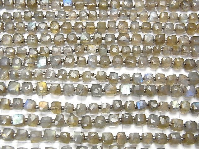 Labradorite AA Cube Shape 1strand beads (aprx.12inch / 29cm)