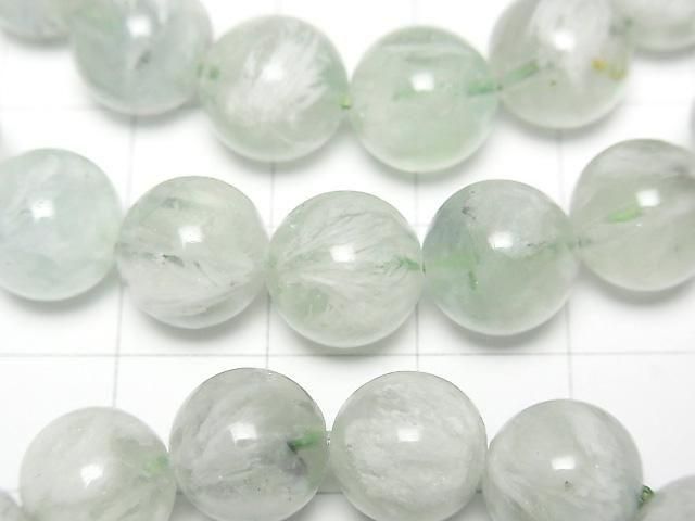天使羽毛螢石圓珠 10mm 1串 (手鍊)