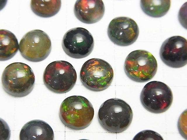 Hochwertiger schwarzer Opal AAA Rund Cabochon 7x7mm 2 Stück 16,99 $!