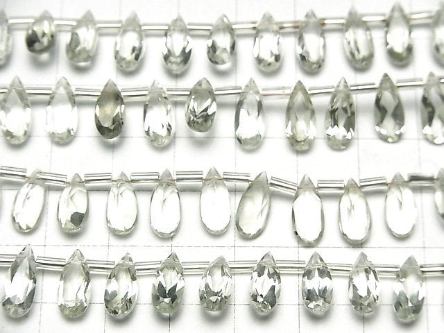 Hochwertiger Grüner Amethyst AAA Tropfenform Facettiert 12x5mm halb oder 1strang Perlen (18 Stück)