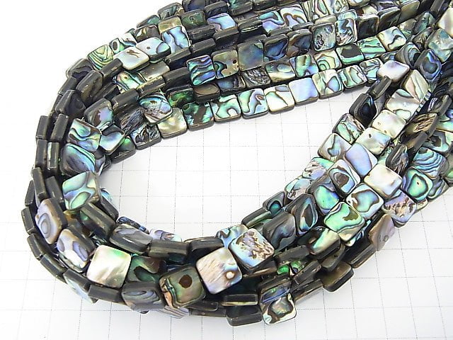 Abalone Shell Square 10x10mm 1/4 or 1strand beads (aprx.15inch/38cm)