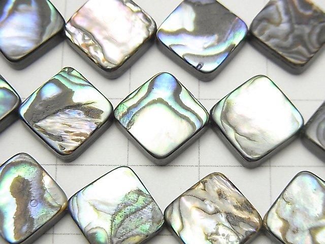 鮑魚殼鑽石形12x12毫米1/4串或1串珠子 (約15英寸/36厘米)