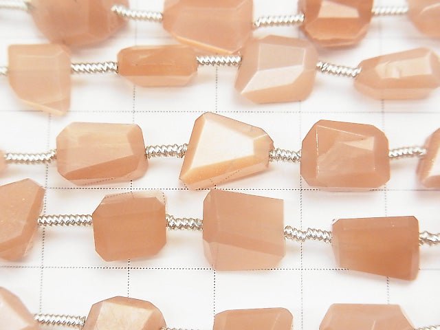 Hochwertig! Orange Mondstein AA++ facettierter Nugget 1 Strang Perlen (ca. 7 Zoll / 17 cm)