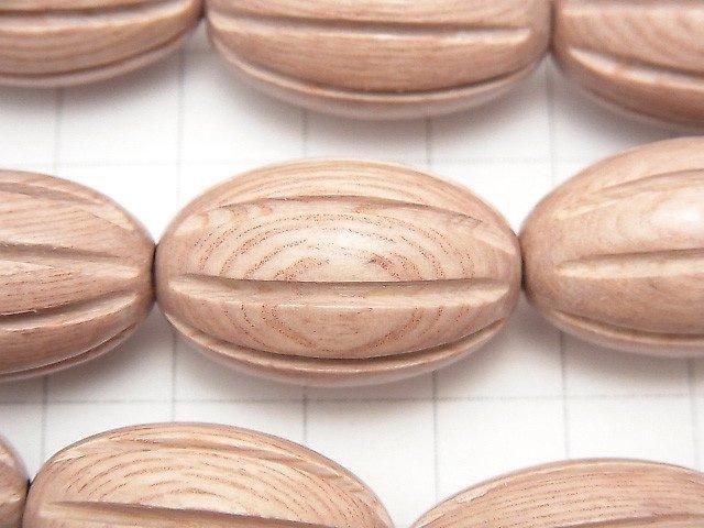 Rosewood Lined Rice 25x16x16mm 1strand beads (aprx.14inch/34cm)