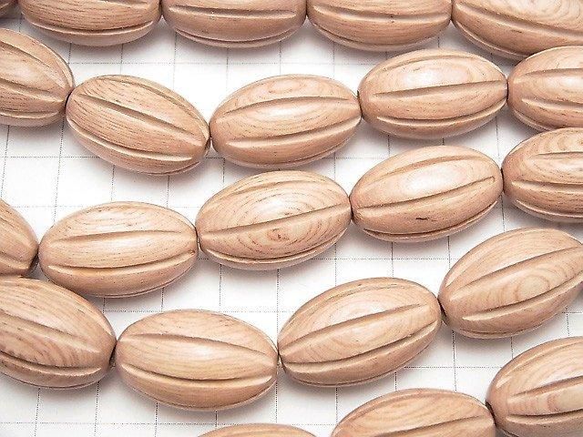 Rosewood Lined Rice 25x16x16mm 1strand beads (aprx.14inch/34cm)
