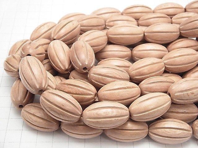 Rosewood Lined Rice 25x16x16mm 1strand beads (aprx.14inch/34cm)