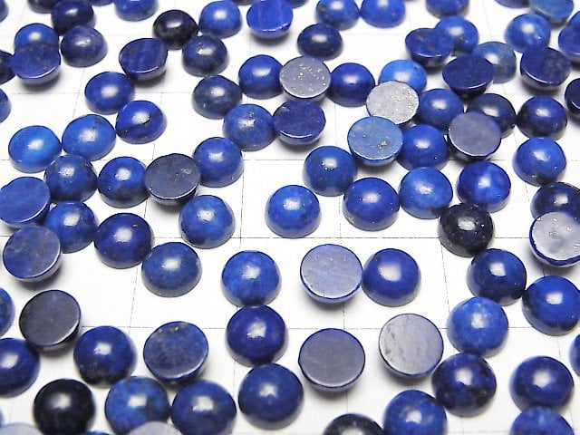 Lapislazuli AAA- Runder Cabochon 6x6mm 5 Stück