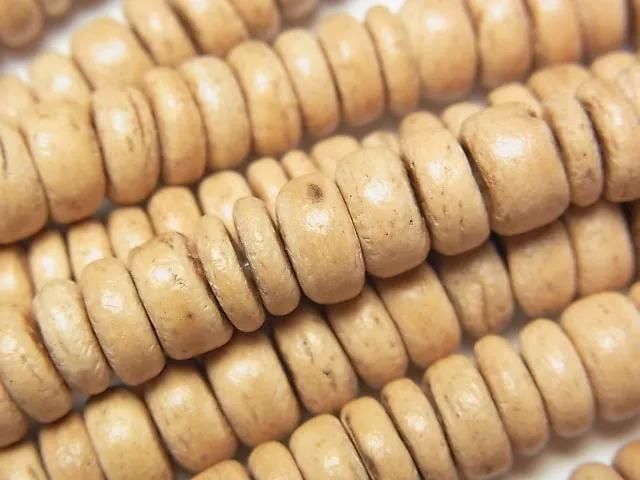 Coconut Rondelle 8x8mm Natural Color 1-Strand Beads (approx. 15 inches/37 cm)