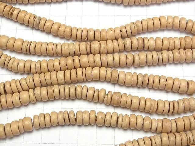 Coconut Rondelle 8x8mm Natural Color 1-Strand Beads (approx. 15 inches/37 cm)