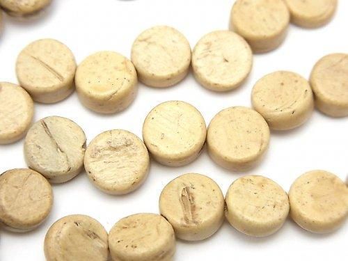 Coconut Coin 8x8x4mm Natural color 1strand beads (aprx.15inch/36cm)