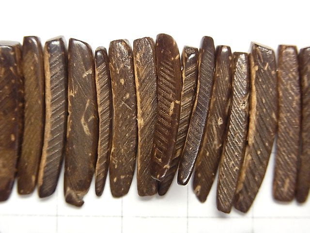 1strand $4.19! Coconut Stick Brown Top Side Drilled Hole 1strand beads (aprx.15inch / 38cm)