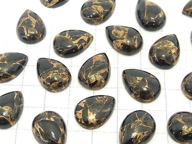 Copper Obsidian AAA Pear shape Cabochon 18x13mm 3pcs $14.99!