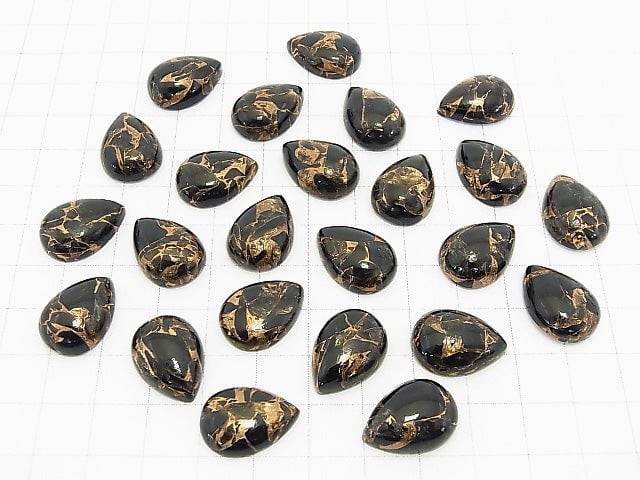 Copper Obsidian AAA Pear shape Cabochon 18x13mm 3pcs $14.99!