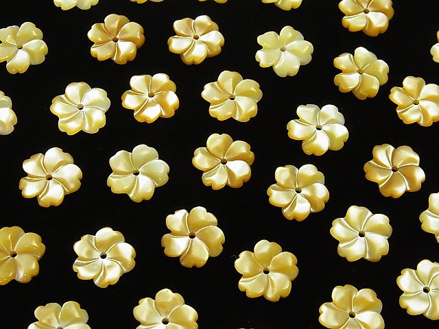 Hochwertige gelbe Muschel AAA Blume 10mm Zentrale Bohrung 4 Stück 3,79 $!
