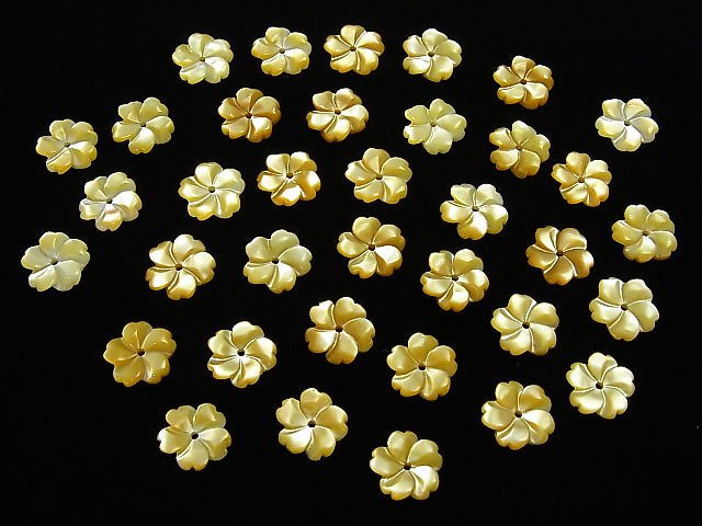 Hochwertige gelbe Muschel AAA Blume 10mm Zentrale Bohrung 4 Stück 3,79 $!