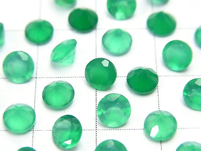 Hochwertiger grüner Onyx AAA unbohrter runder facettierter 5x5mm 10 Stück 4,79 $!