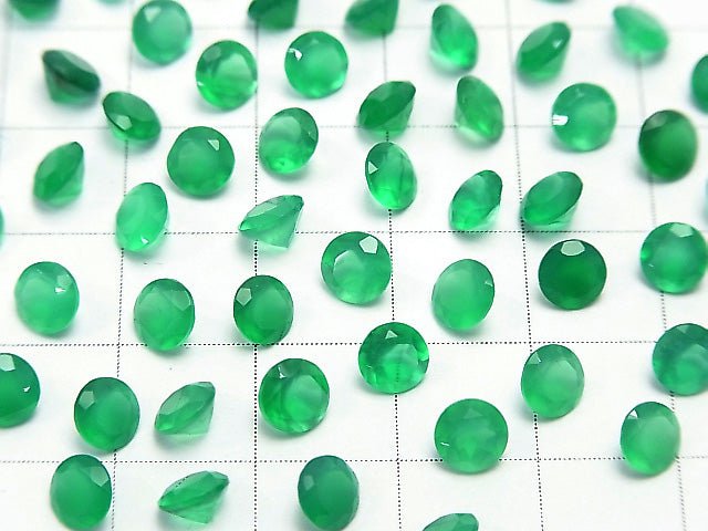 Hochwertiger grüner Onyx AAA unbohrter runder facettierter 5x5mm 10 Stück 4,79 $!